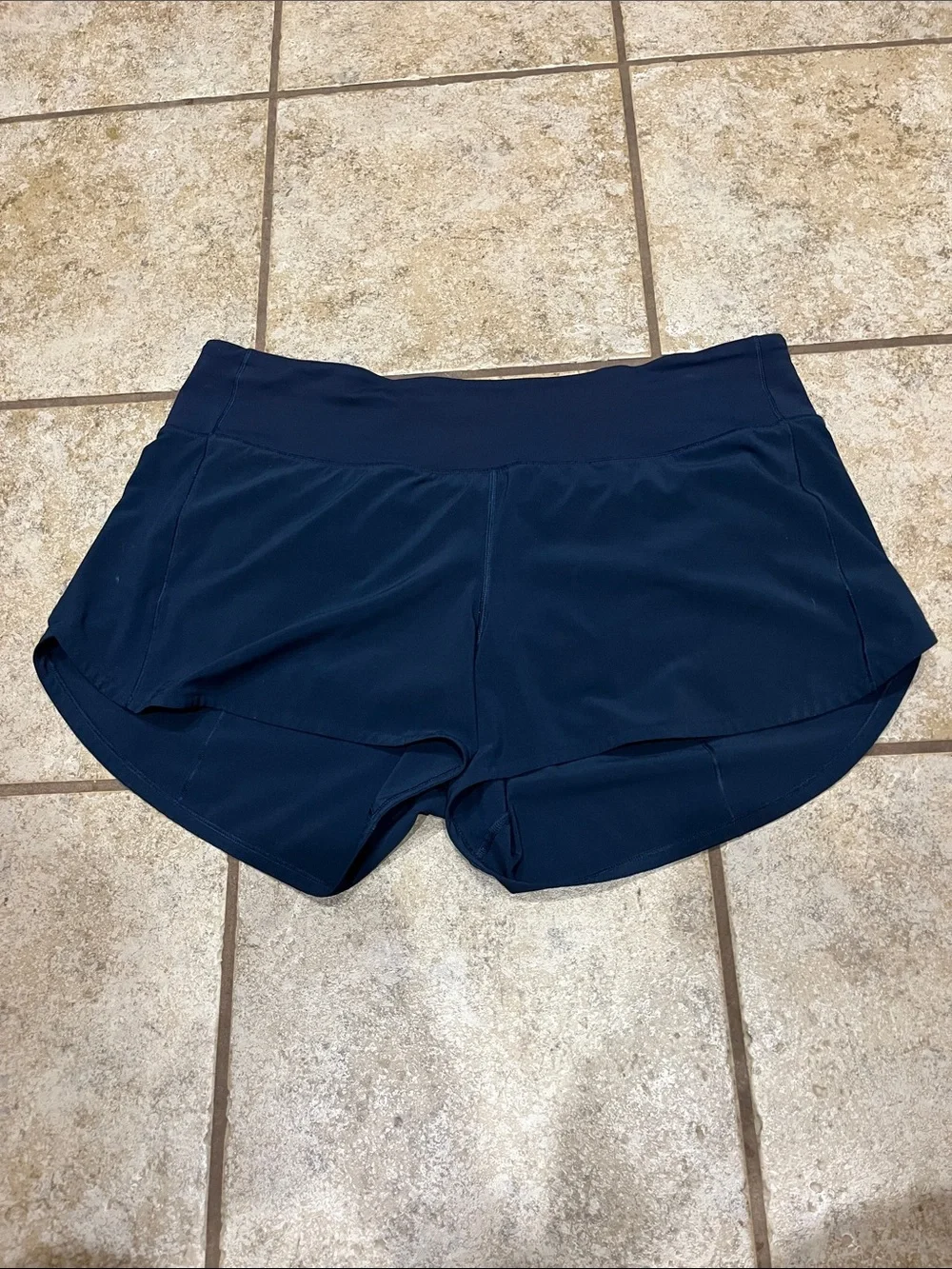 lululemon athletica Navy Athletic Running Shorts Speed Up 4 inch